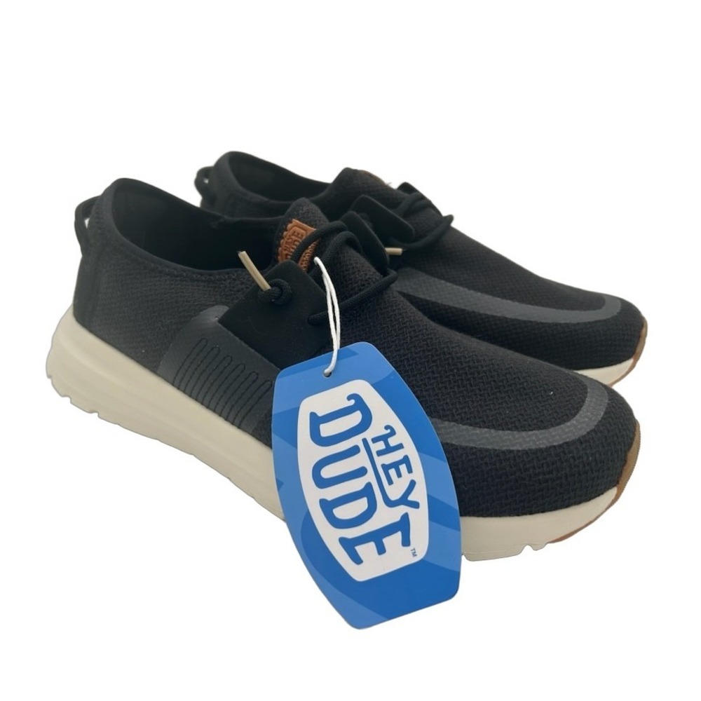 NEW Hey Dude Sirocco W Sneakers Women's Size 9 Black Knit Low Top Shoes Comfort